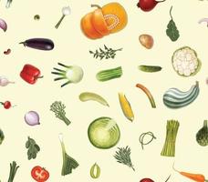 Vegetables seamless pattern vector