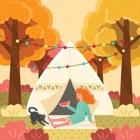 otoño glamour camping vector