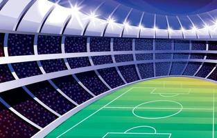 Soccer Stadium at Night with Fans Crowds vector