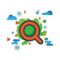 search illustration. Flat vector icon.