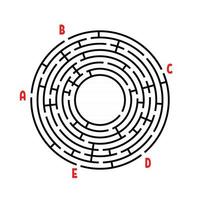 Abstract round maze. Game for kids. Puzzle for children. Find the right path. Labyrinth conundrum. Flat vector illustration isolated on white background. With place for your image.