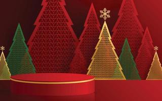 Christmas and New Year podium background. vector