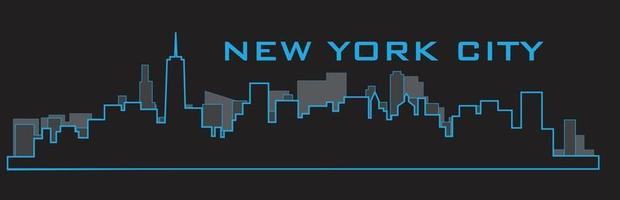 Outline of New York City skyline vector