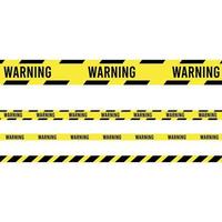 Ribbon banner with warning tape. Police line set. caution, attention vector