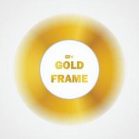 Abstract golden circle frame of shine gradient design element. vector