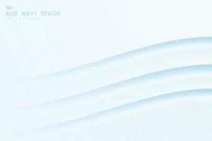 Abstract gradient blue wavy line pattern of minimal design artwork. vector