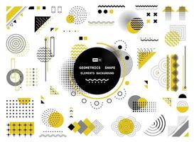 Abstract yellow gray and black geometric shape of modern elements. vector