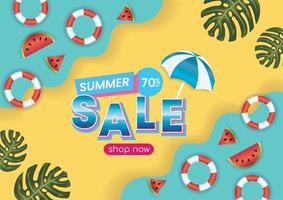 summer sale promotion on the seashore holidays mood vector