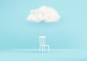 Business idea concept of 3D render in one direction clouds background vector