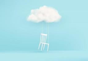 Business idea concept of 3D render in one direction clouds background vector