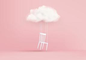 Business idea concept of 3D render in one direction clouds background