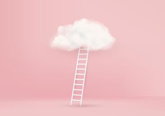 Business idea concept of 3D render in one direction clouds background