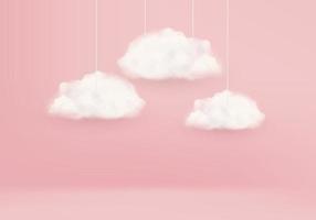 Concepto de idea de negocio de render 3d en una dirección fondo de nubes vector