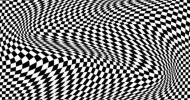 Black and white distorted checkered background vector