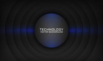 Abstract 3D black technology background overlap layer with blue light vector