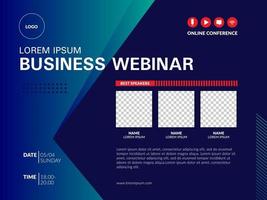 Banner webinar conference design template vector