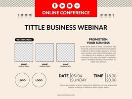 Banner webinar conference design template vector