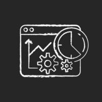 Time analysis chalk white icon on dark background vector