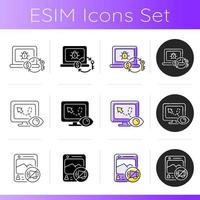 Internet censorship icons set vector