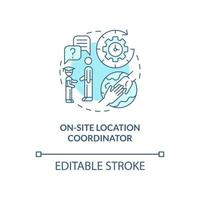 On-site location coordinator concept icon vector