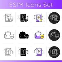 Online behavior monitoring icons set vector