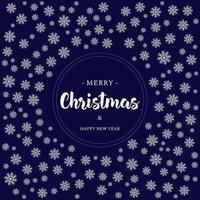 Christmas Greeting Card with Snowflakes and Lettering vector