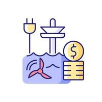 Tidal energy price RGB color icon vector