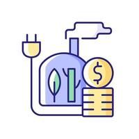 Biomass energy price RGB color icon vector