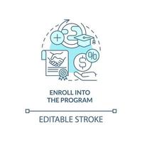 Enroll into internship program concept icon vector