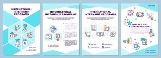 International internship programs brochure template vector