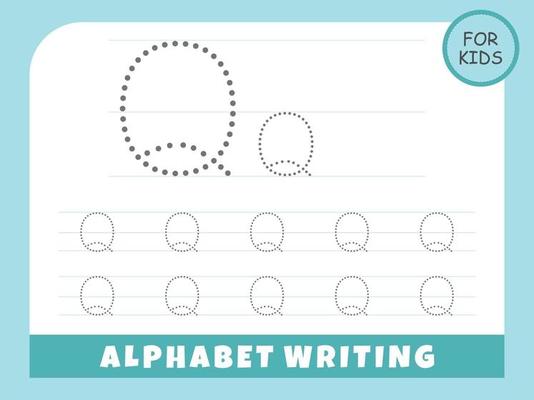 letter q tracing alphabet worksheets 3041840 vector art at vecteezy
