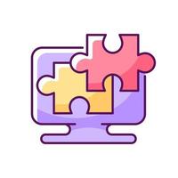 Jigsaw online RGB color icon vector