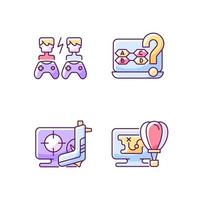 Cooperative games RGB color icons set vector