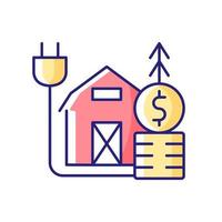 Rural energy price RGB color icon vector