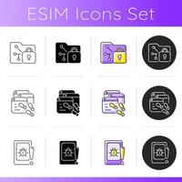 Internet privacy icons set vector