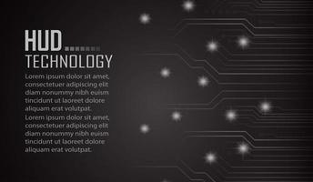 Fondo de concepto de tecnología futura de circuito cibernético de texto vector