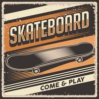 Retro Rustic Skateboard Poster vector