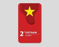 Vietnam Independence Day Wave Phone Paper vector