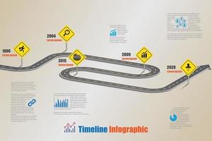 Plantilla de infografía de línea de tiempo de hoja de ruta empresarial, ilustración vectorial vector