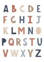 Childrens font.Cute color alphabet. vector