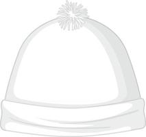 Front of basic white beanie hat isolated vector