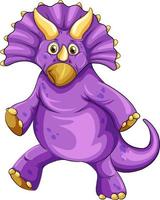 un personaje de dibujos animados de dinosaurio triceratops vector