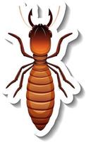 A sticker template with top view of primary king termite isolated vector