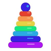 Toy pyramid with colored rings for early child development vector