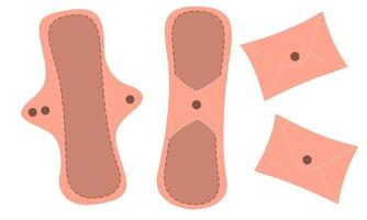 Reusable cloth pads for menstrual hygiene vector