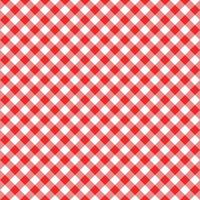 Diagonal gingham seamless pattern. Red and white squares background vector