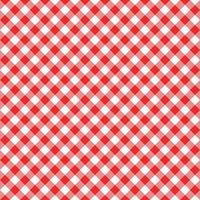 Diagonal gingham seamless pattern. Red and white squares background vector