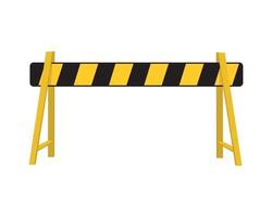 Road barrier. Striped traffic obstacle vector