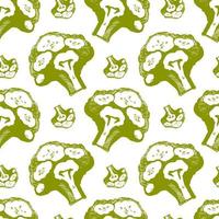 broccoli vector seamless pattern colored