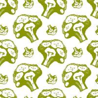 broccoli vector seamless pattern colored